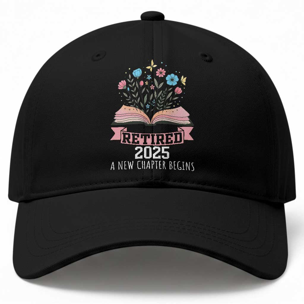 Women Retirement Life Baseball Cap Retired 2025 A New Chapter Begins Floral Book
