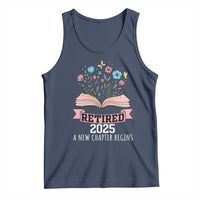 Women Retirement Life Tank Top Retired 2025 A New Chapter Begins Floral Book - Wonder Print Shop