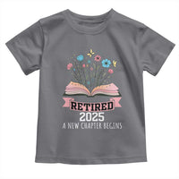 Women Retirement Life Toddler T Shirt Retired 2025 A New Chapter Begins Floral Book - Wonder Print Shop