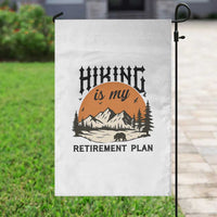 Hiking Is My Retirement Plan Garden Flag Outdoor Vintage Mountain Scene - Wonder Print Shop