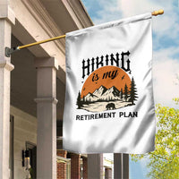 Hiking Is My Retirement Plan Garden Flag Outdoor Vintage Mountain Scene - Wonder Print Shop