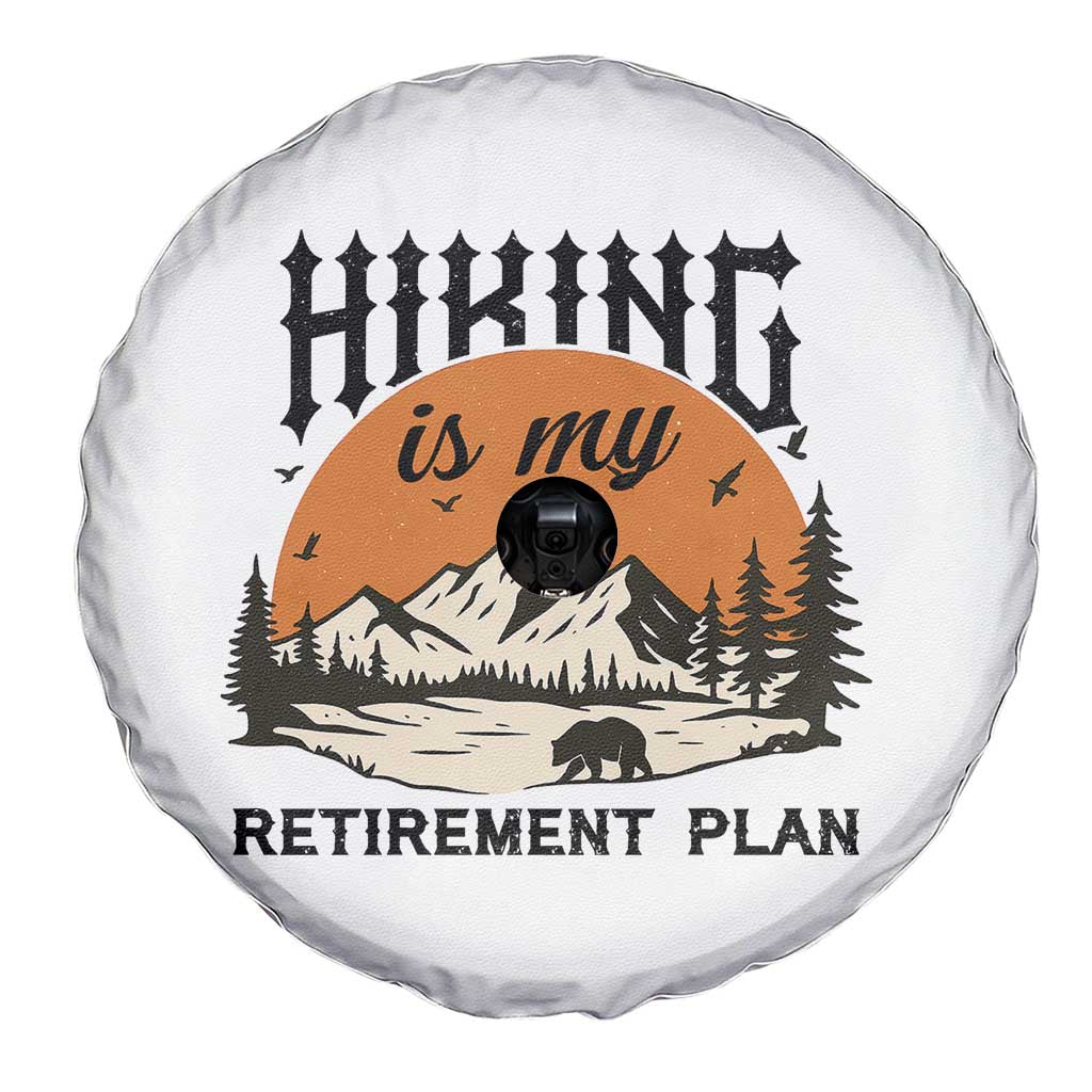 Hiking Is My Retirement Plan Spare Tire Cover Outdoor Vintage Mountain Scene - Wonder Print Shop