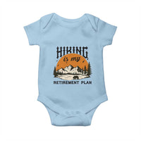 Hiking Is My Retirement Plan Baby Onesie Outdoor Vintage Mountain Scene - Wonder Print Shop