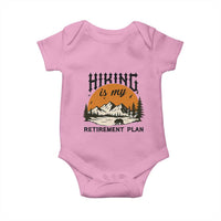 Hiking Is My Retirement Plan Baby Onesie Outdoor Vintage Mountain Scene - Wonder Print Shop
