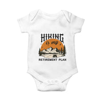 Hiking Is My Retirement Plan Baby Onesie Outdoor Vintage Mountain Scene - Wonder Print Shop