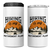 Hiking Is My Retirement Plan 4 in 1 Can Cooler Tumbler Outdoor Vintage Mountain Scene