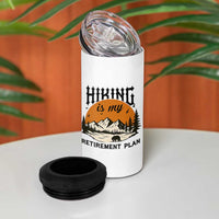Hiking Is My Retirement Plan 4 in 1 Can Cooler Tumbler Outdoor Vintage Mountain Scene