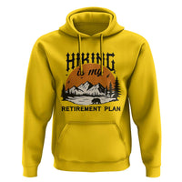 Hiking Is My Retirement Plan Hoodie Outdoor Vintage Mountain Scene - Wonder Print Shop