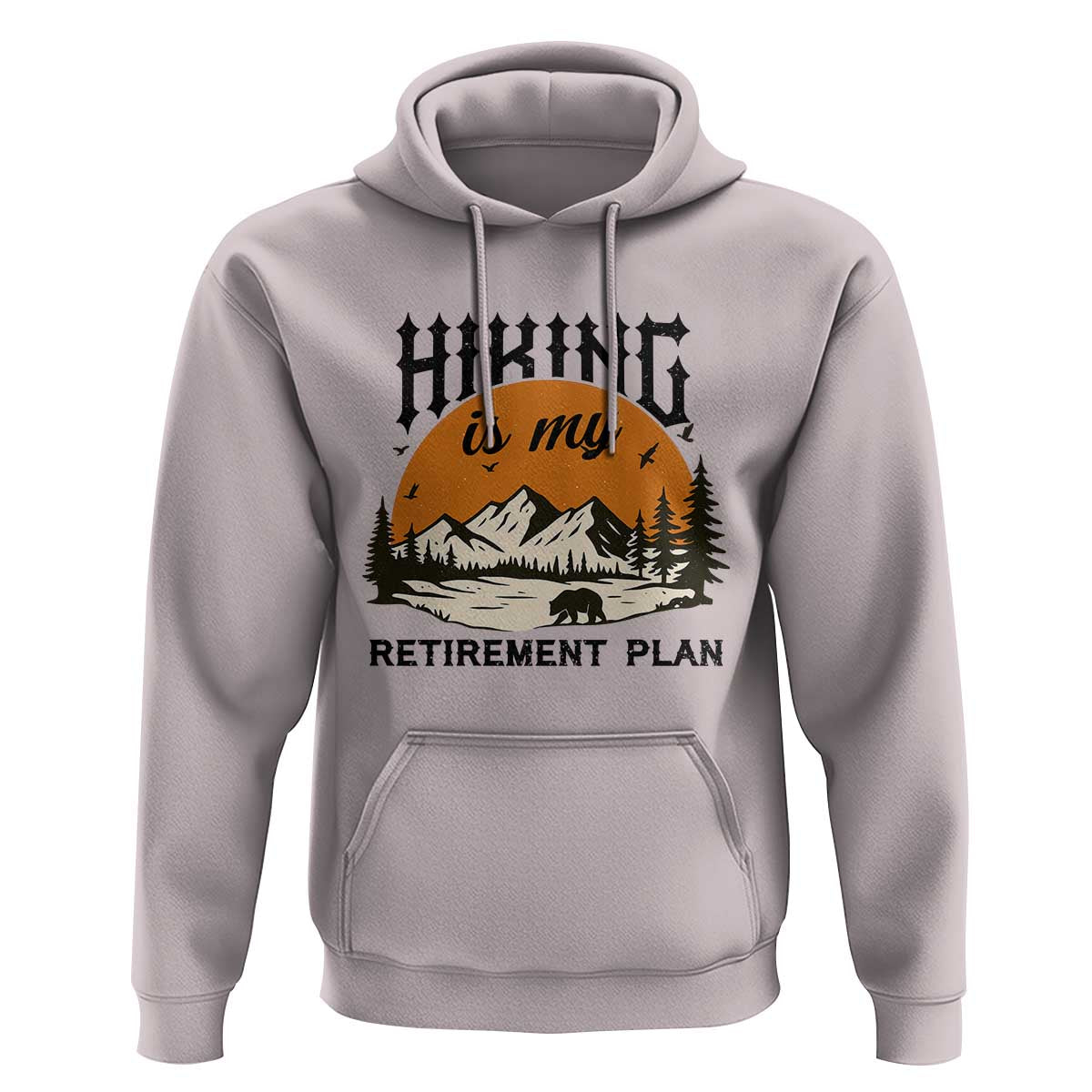 Hiking Is My Retirement Plan Hoodie Outdoor Vintage Mountain Scene - Wonder Print Shop