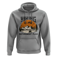 Hiking Is My Retirement Plan Hoodie Outdoor Vintage Mountain Scene - Wonder Print Shop