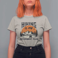 Hiking Is My Retirement Plan T Shirt For Women Outdoor Vintage Mountain Scene - Wonder Print Shop