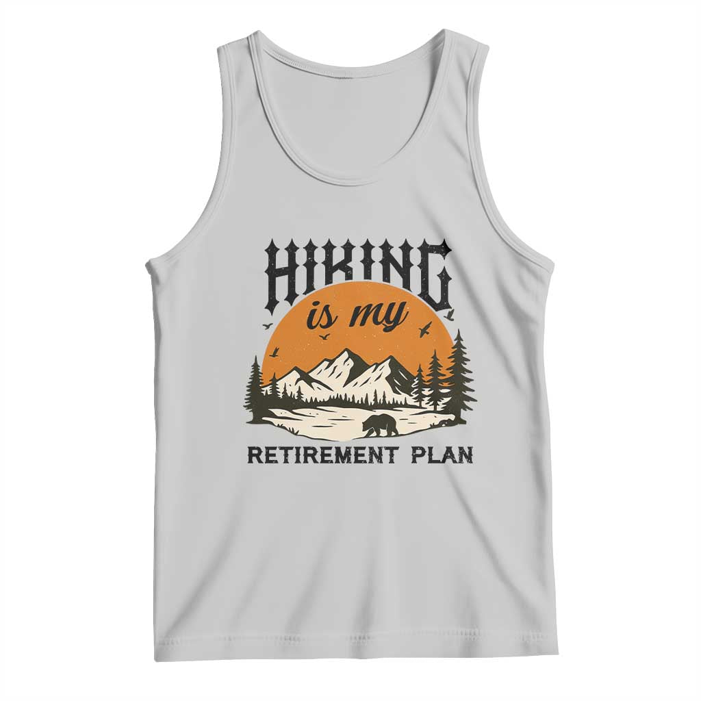 Hiking Is My Retirement Plan Tank Top Outdoor Vintage Mountain Scene - Wonder Print Shop
