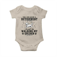 Funny I Plan On Walking My Golden Retriever Baby Onesie Retirement Gift For Dog Lover - Wonder Print Shop