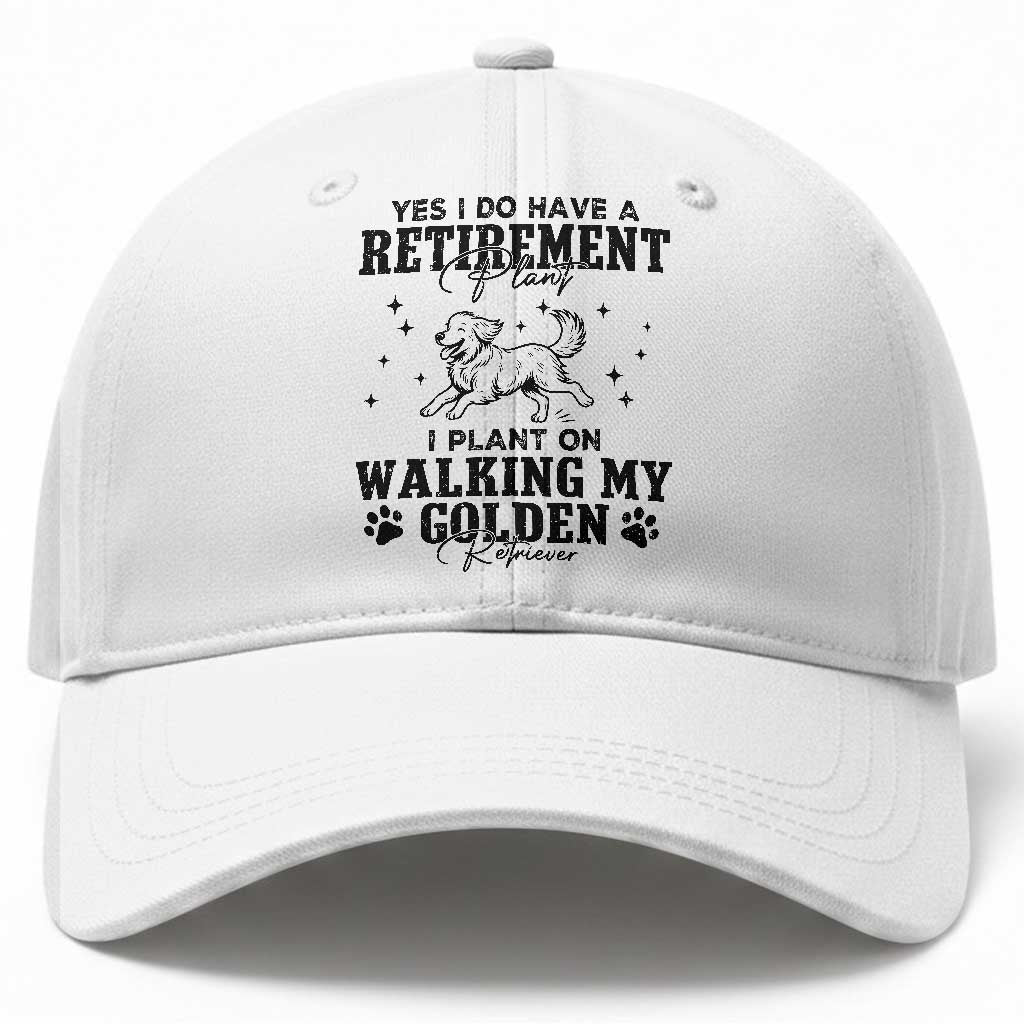 Funny I Plan On Walking My Golden Retriever Baseball Cap Retirement Gift For Dog Lover