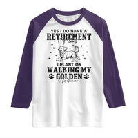 Funny I Plan On Walking My Golden Retriever Raglan Shirt Retirement Gift For Dog Lover - Wonder Print Shop