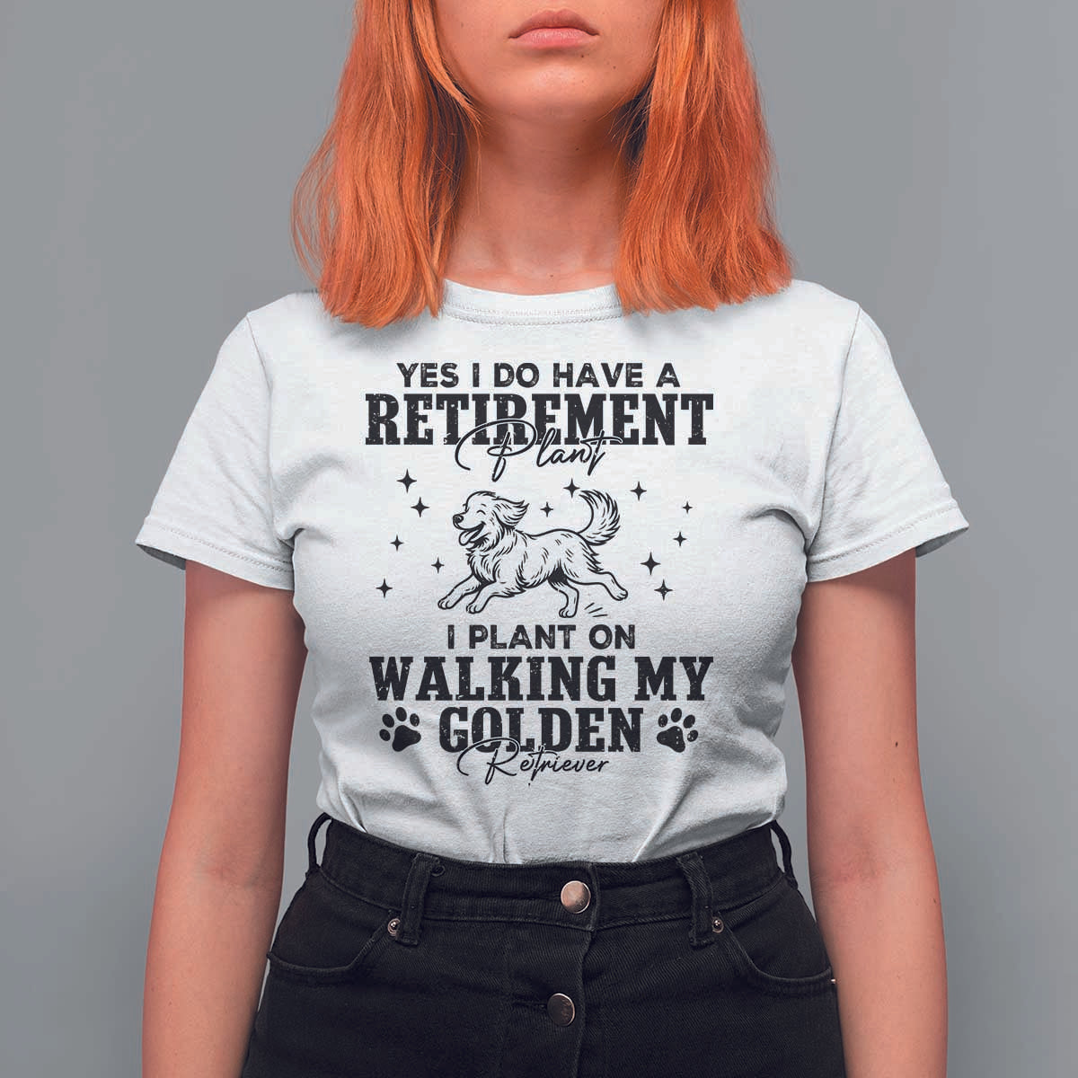 Funny I Plan On Walking My Golden Retriever T Shirt For Women Retirement Gift For Dog Lover - Wonder Print Shop