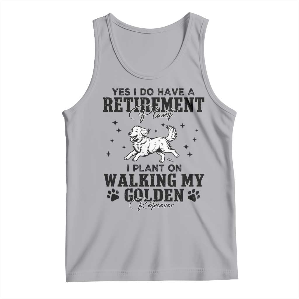 Funny I Plan On Walking My Golden Retriever Tank Top Retirement Gift For Dog Lover - Wonder Print Shop