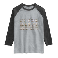 Funny Christian Saying Raglan Shirt When God Made Me He Grinned And Said This Will Be Fun