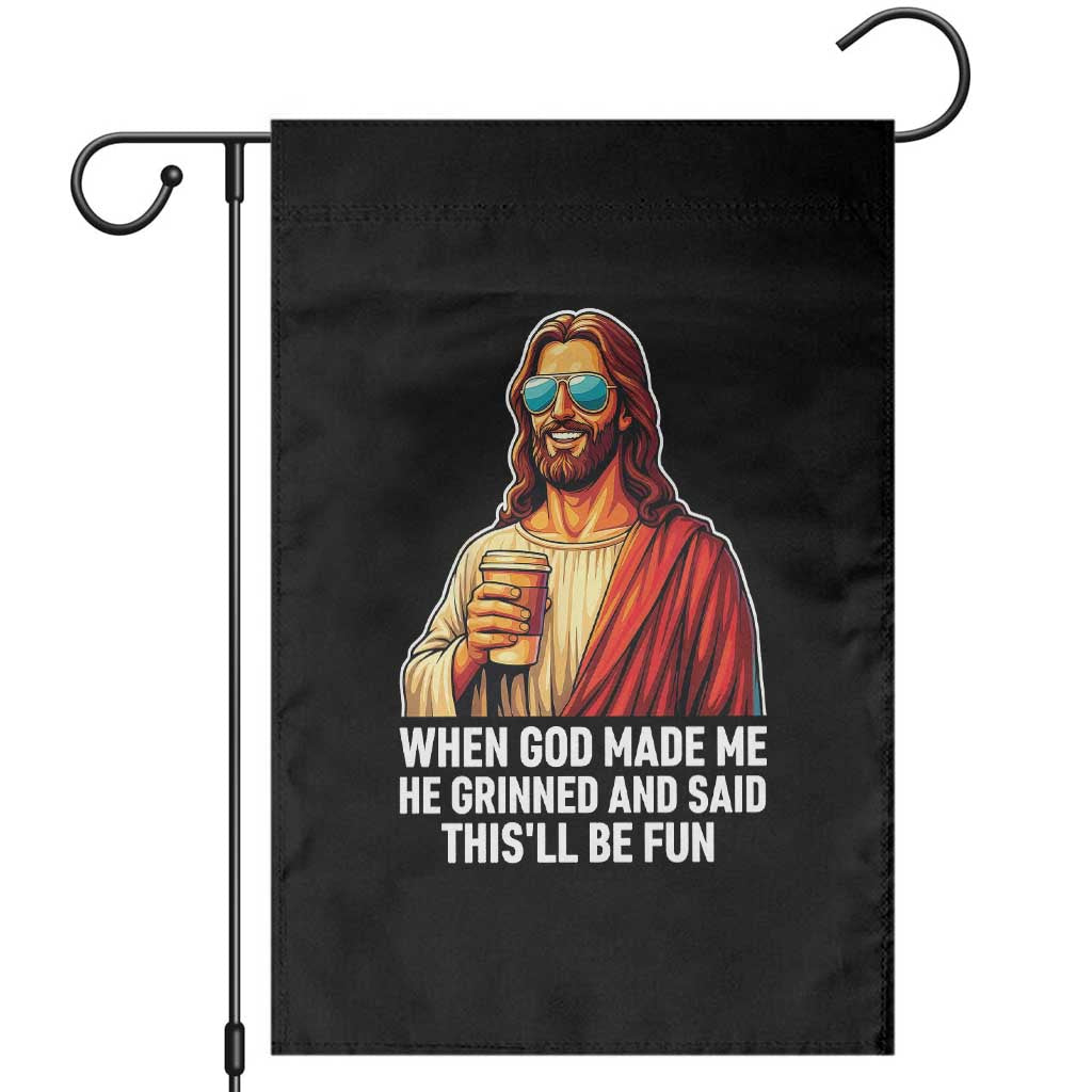 Funny Religious Jesus Garden Flag Wait Im Goated