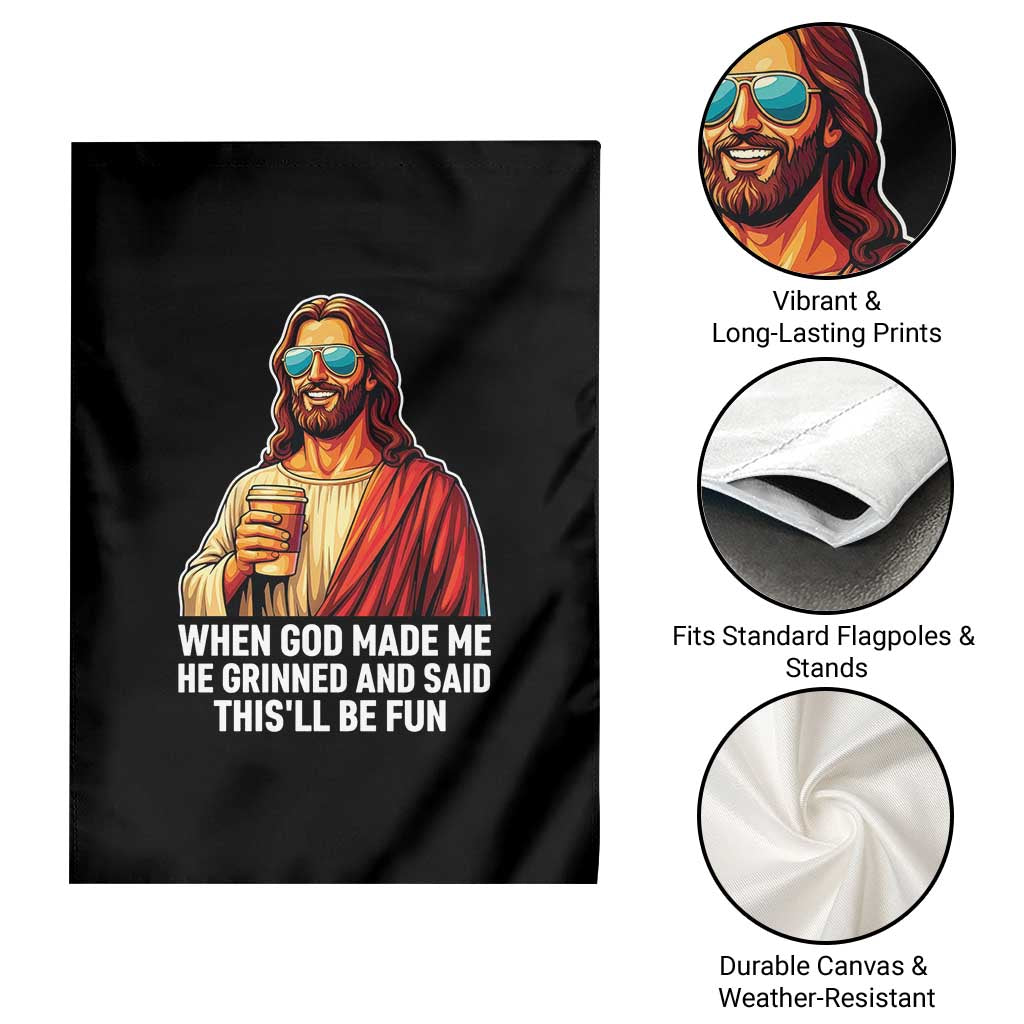 Funny Religious Jesus Garden Flag Wait Im Goated