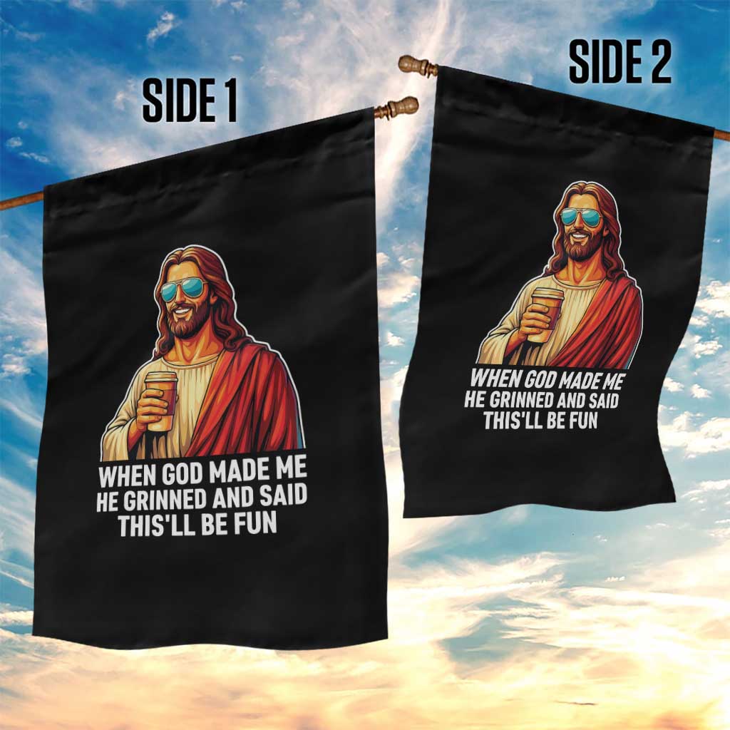 Funny Religious Jesus Garden Flag Wait Im Goated