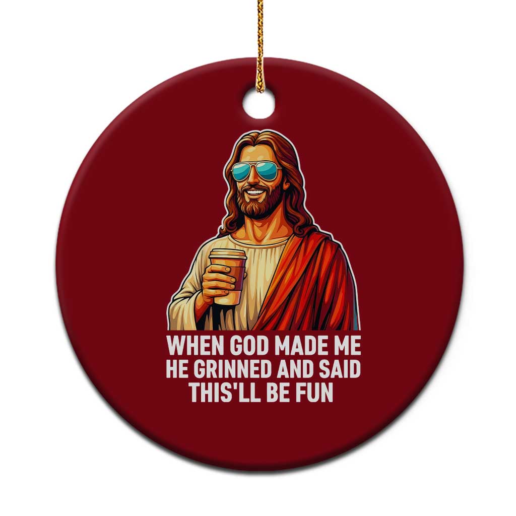 Funny Religious Jesus Ceramic Ornament Wait Im Goated