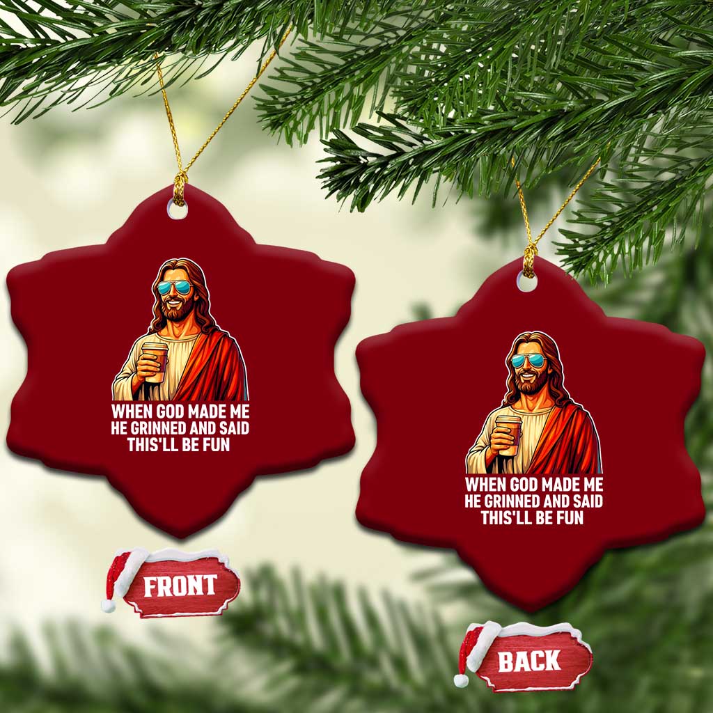 Funny Religious Jesus Ceramic Ornament Wait Im Goated