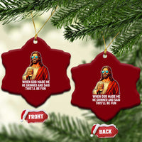 Funny Religious Jesus Ceramic Ornament Wait Im Goated