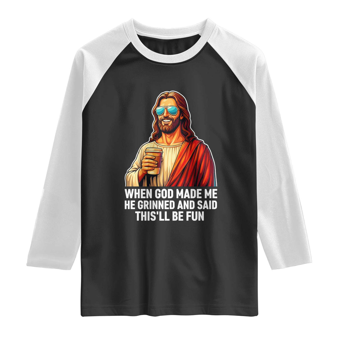 Funny Religious Jesus Raglan Shirt Wait Im Goated