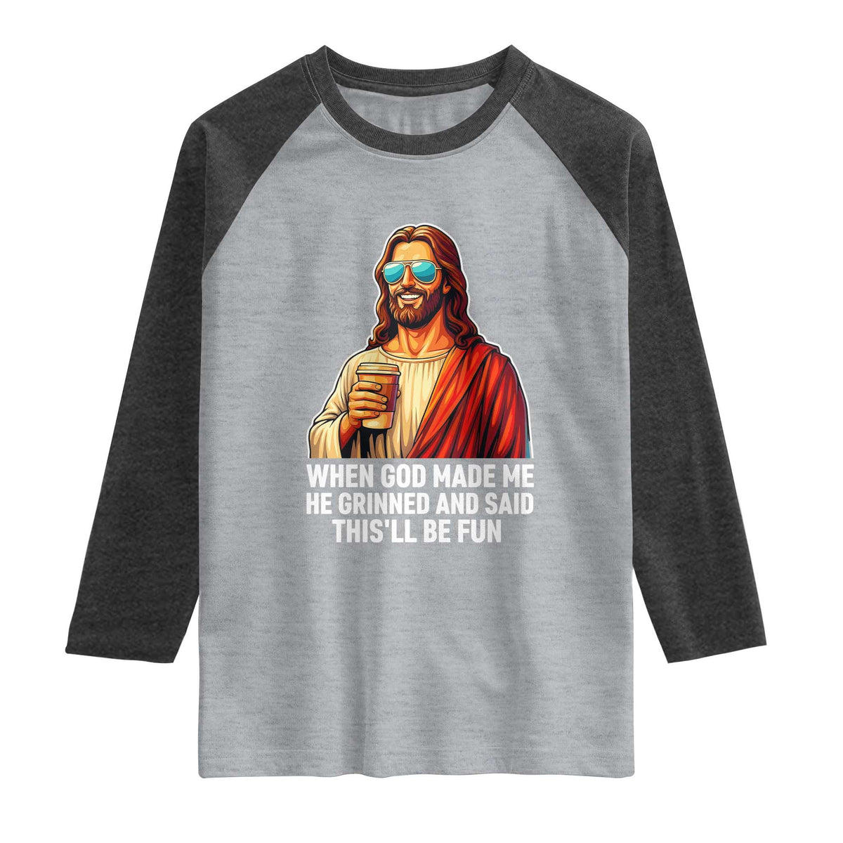 Funny Religious Jesus Raglan Shirt Wait Im Goated
