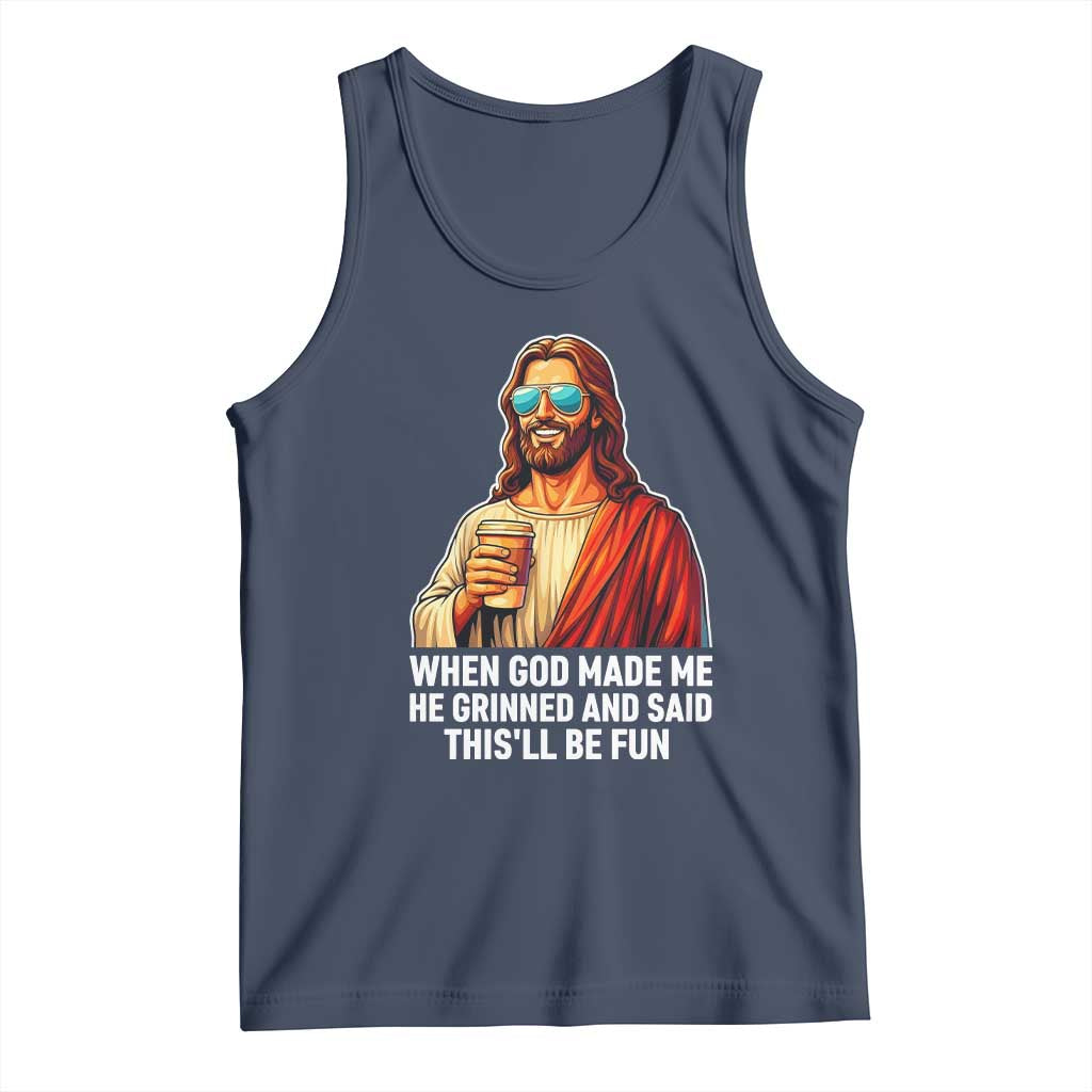 Funny Religious Jesus Tank Top Wait Im Goated