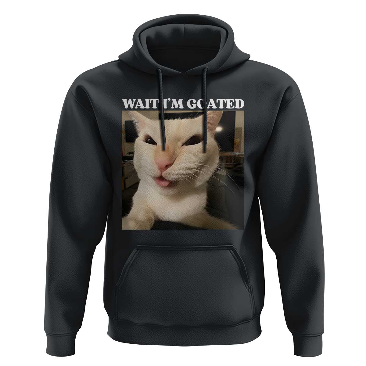 Funny Cat Meme Lover Hoodie Wait Im Goated