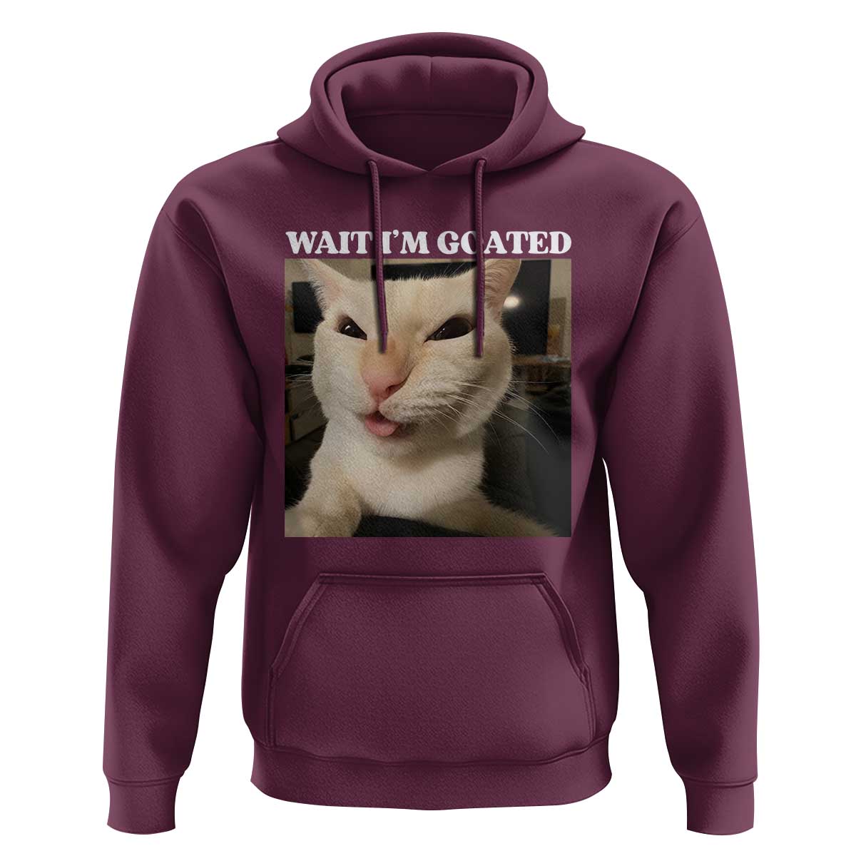 Funny Cat Meme Lover Hoodie Wait Im Goated