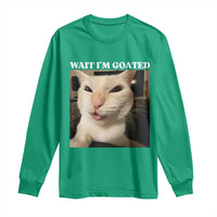 Funny Cat Meme Lover Long Sleeve Shirt Wait Im Goated