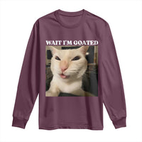 Funny Cat Meme Lover Long Sleeve Shirt Wait Im Goated