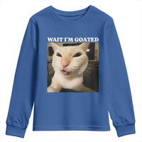 Funny Cat Meme Lover Youth Sweatshirt Wait Im Goated