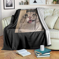 Funny Silly Cat Meme Throw Blanket Wait Im Goated
