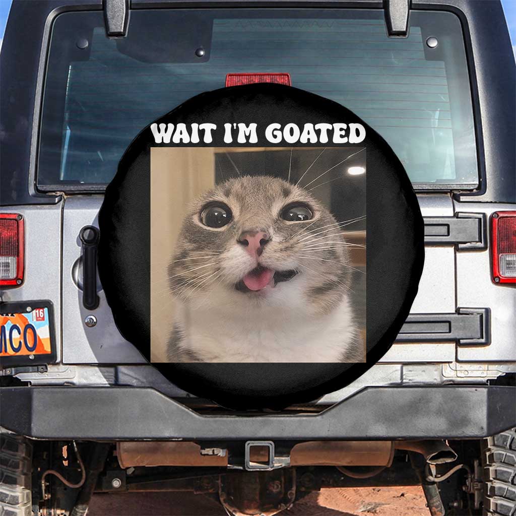 Funny Silly Cat Meme Spare Tire Cover Wait Im Goated