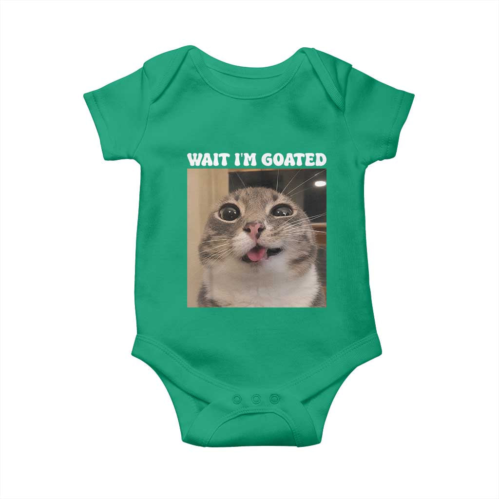 Funny Silly Cat Meme Baby Onesie Wait Im Goated
