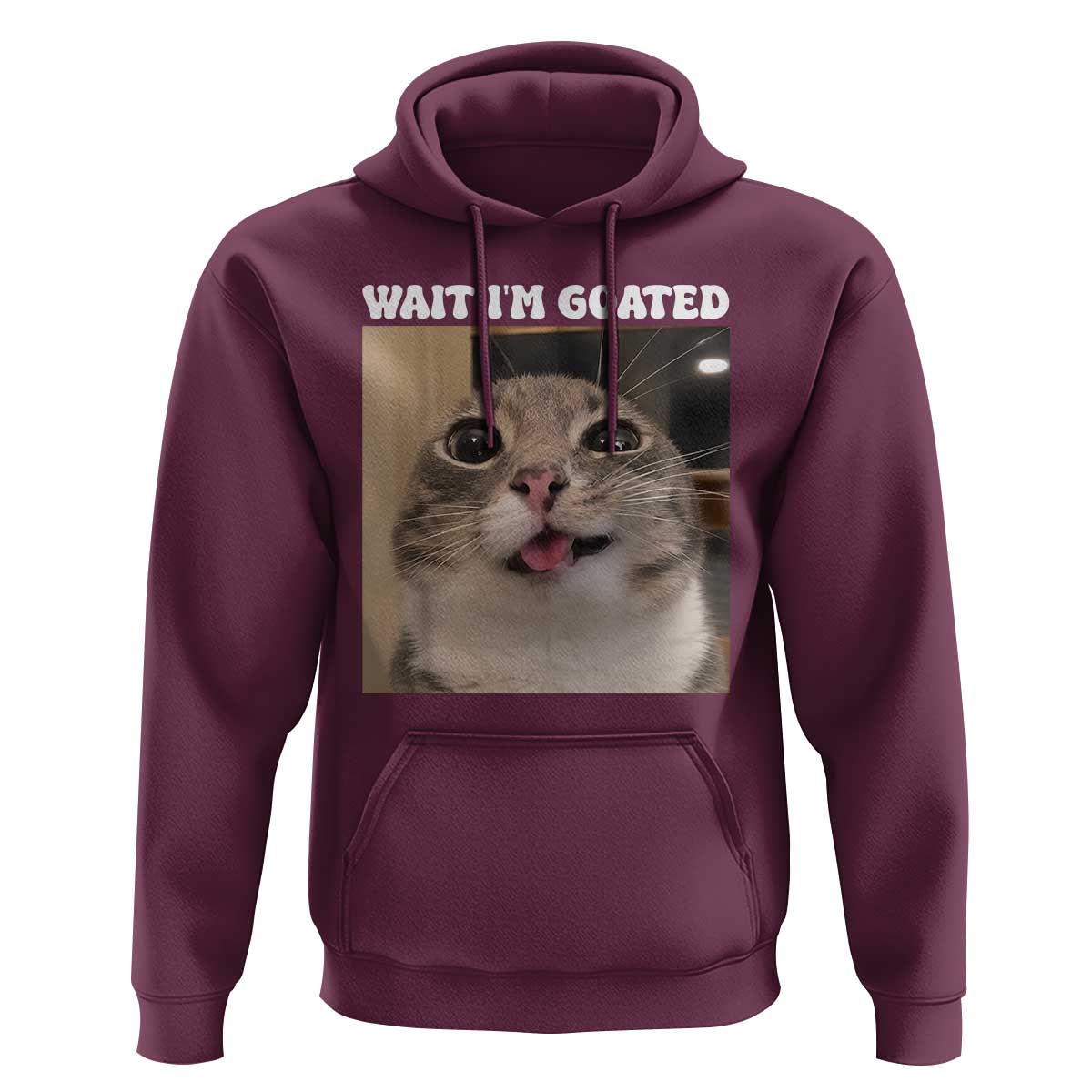 Funny Silly Cat Meme Hoodie Wait Im Goated