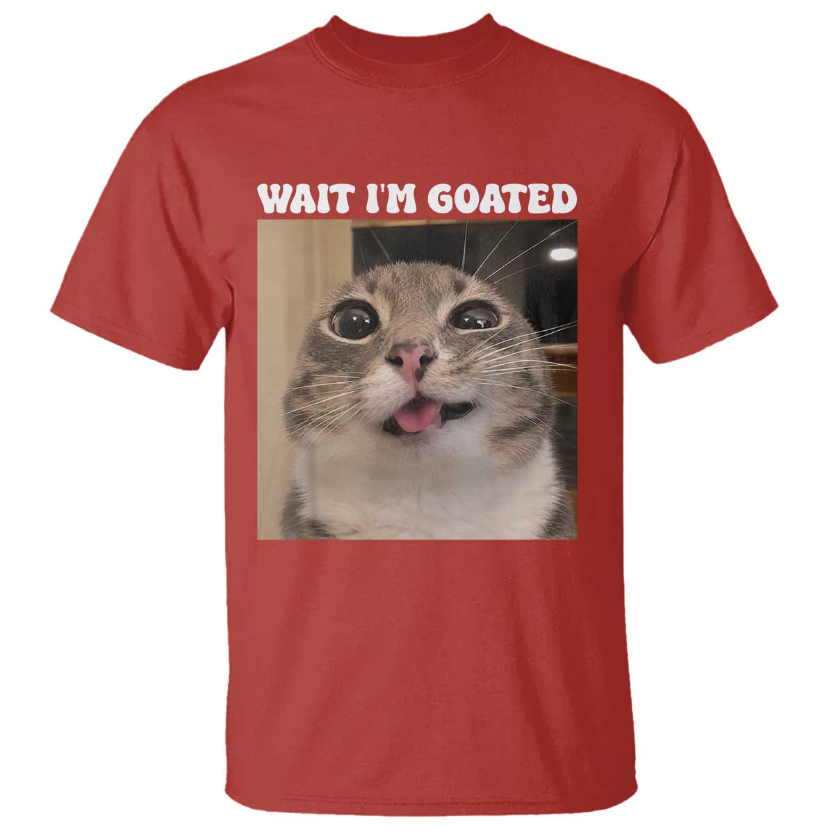 Funny Silly Cat Meme T Shirt Wait Im Goated