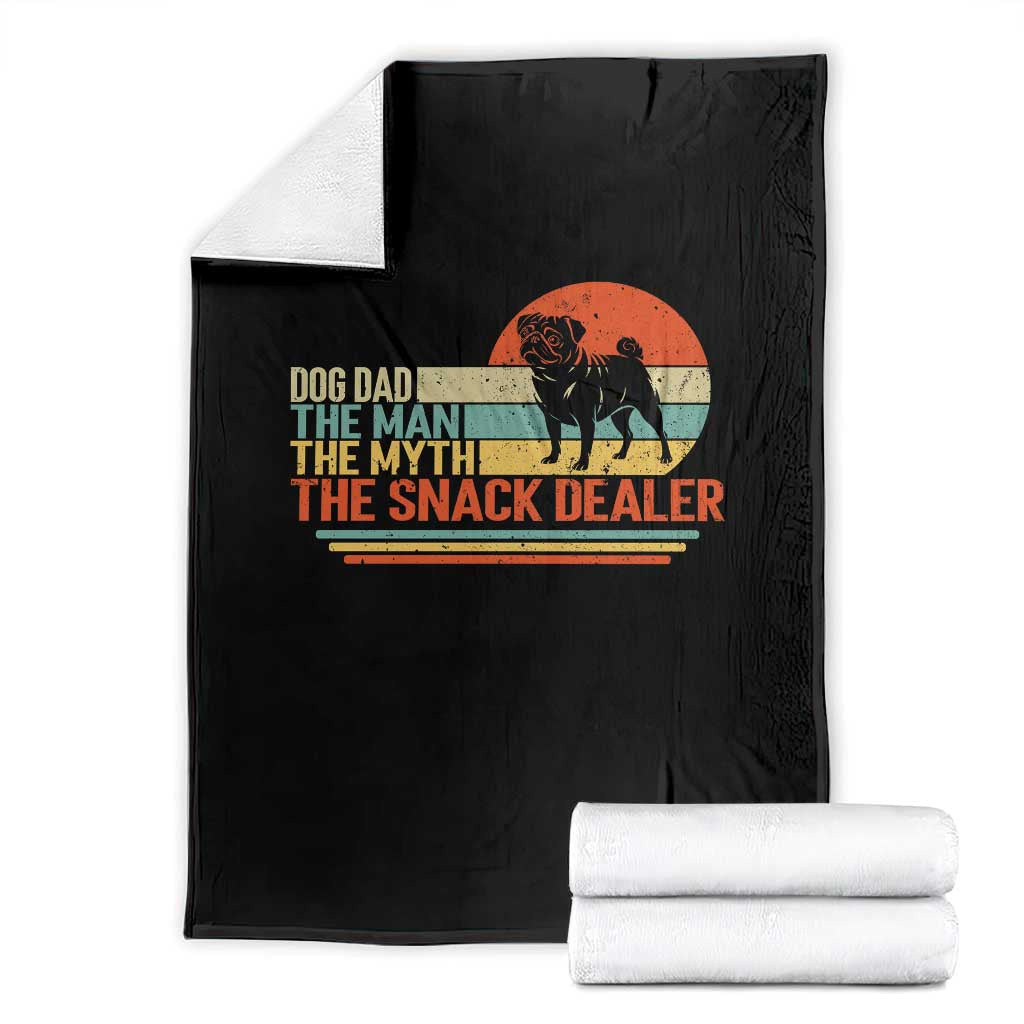 Vintage Dog Dad Throw Blanket The Man The Myth The Snack Dealer