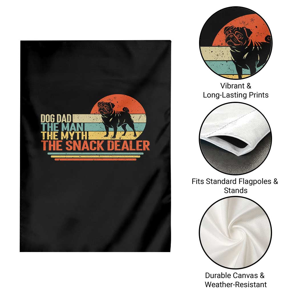 Vintage Dog Dad Garden Flag The Man The Myth The Snack Dealer