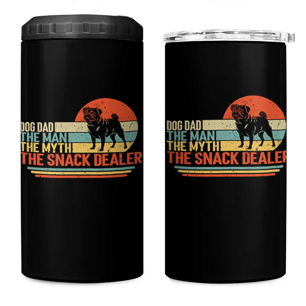 Vintage Dog Dad 4 in 1 Can Cooler Tumbler The Man The Myth The Snack Dealer