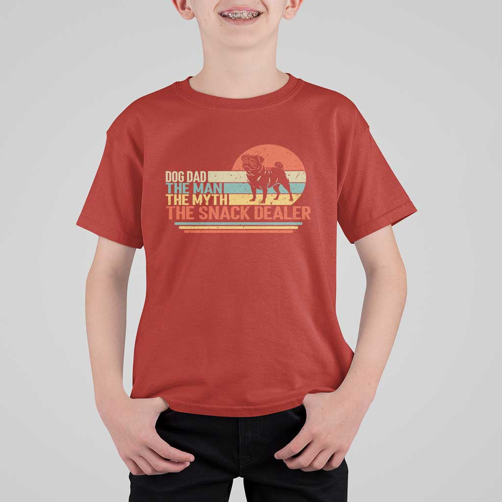 Vintage Dog Dad T Shirt For Kid The Man The Myth The Snack Dealer