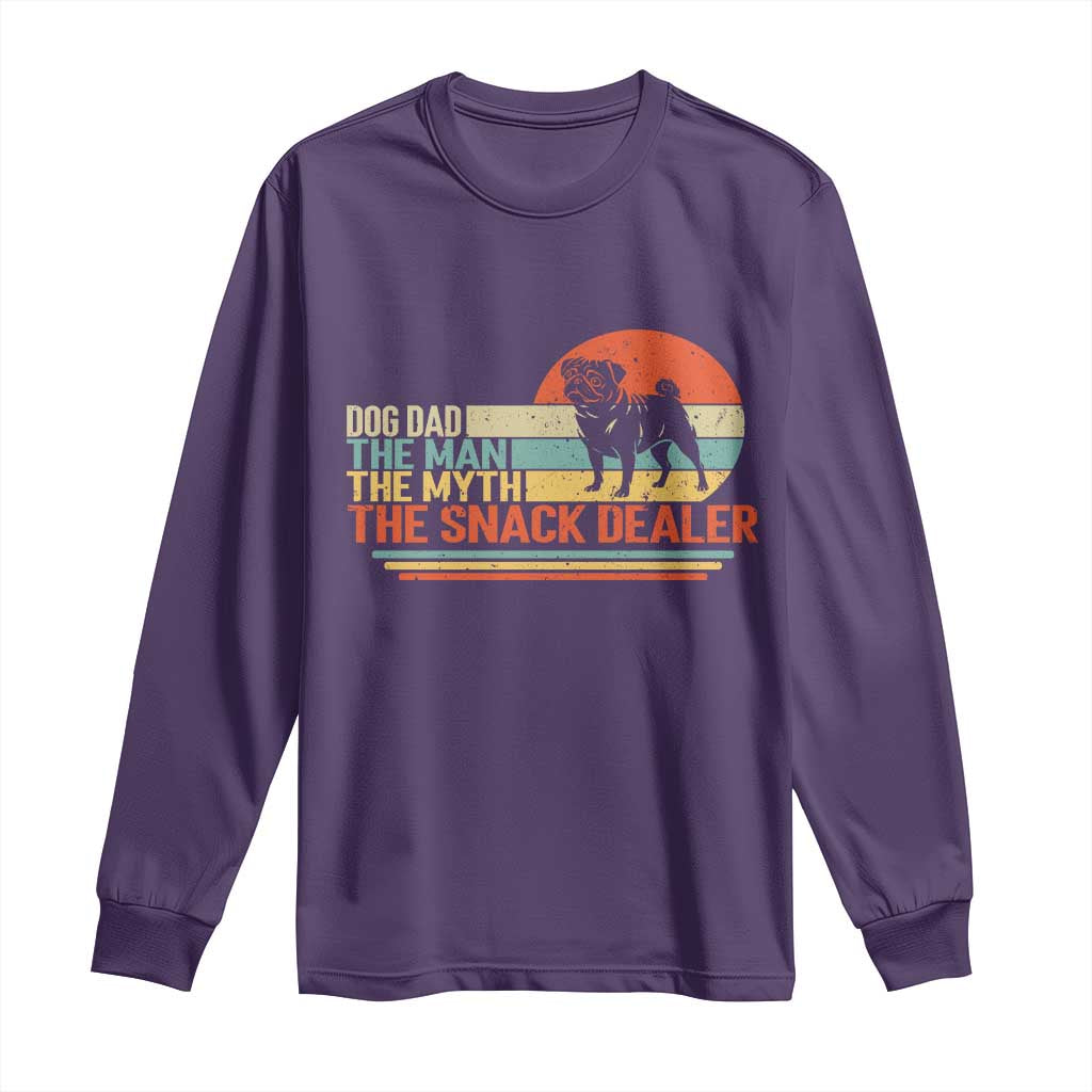 Vintage Dog Dad Long Sleeve Shirt The Man The Myth The Snack Dealer