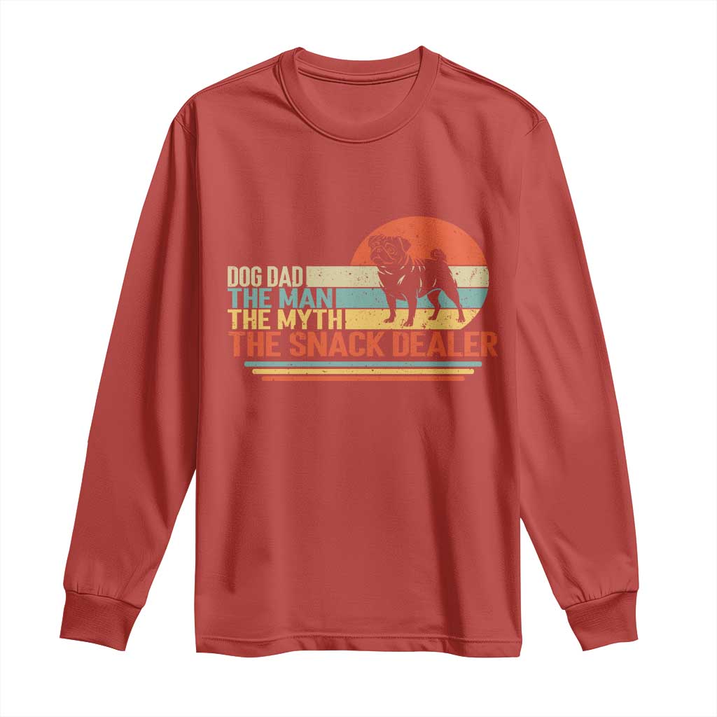 Vintage Dog Dad Long Sleeve Shirt The Man The Myth The Snack Dealer