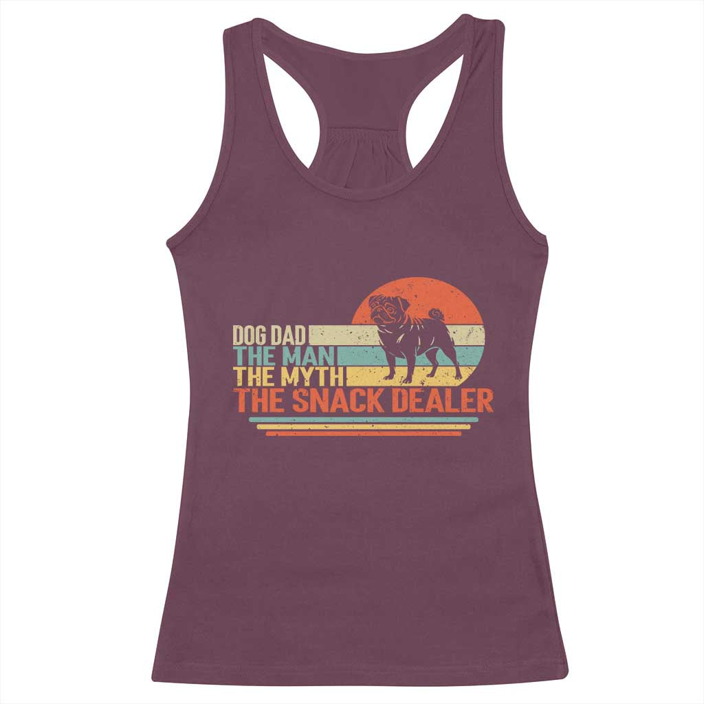 Vintage Dog Dad Racerback Tank Top The Man The Myth The Snack Dealer