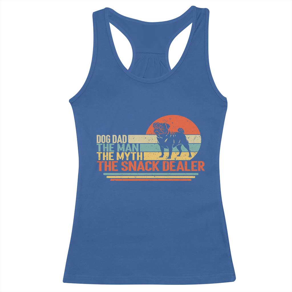 Vintage Dog Dad Racerback Tank Top The Man The Myth The Snack Dealer