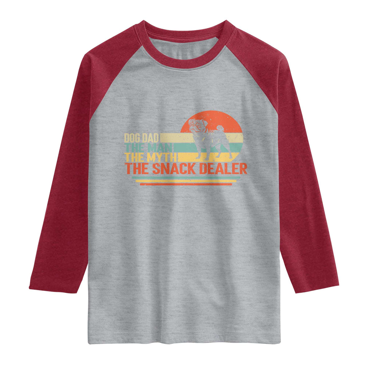 Vintage Dog Dad Raglan Shirt The Man The Myth The Snack Dealer